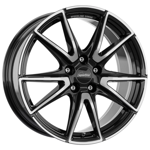 Speedline Vettore W8.5 R19 PCD5x112 ET21 DIA76 jet black front diamond cut